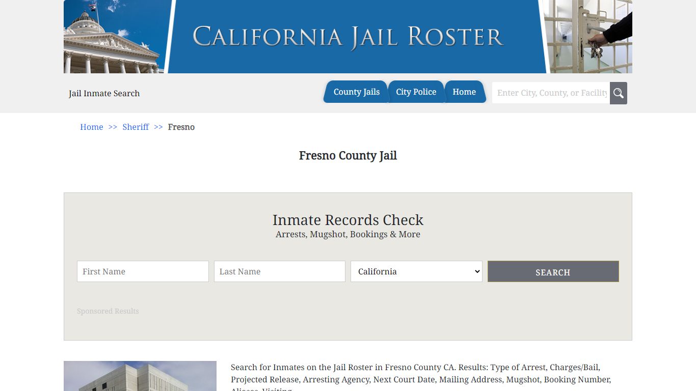 Fresno County Jail | Jail Roster Search