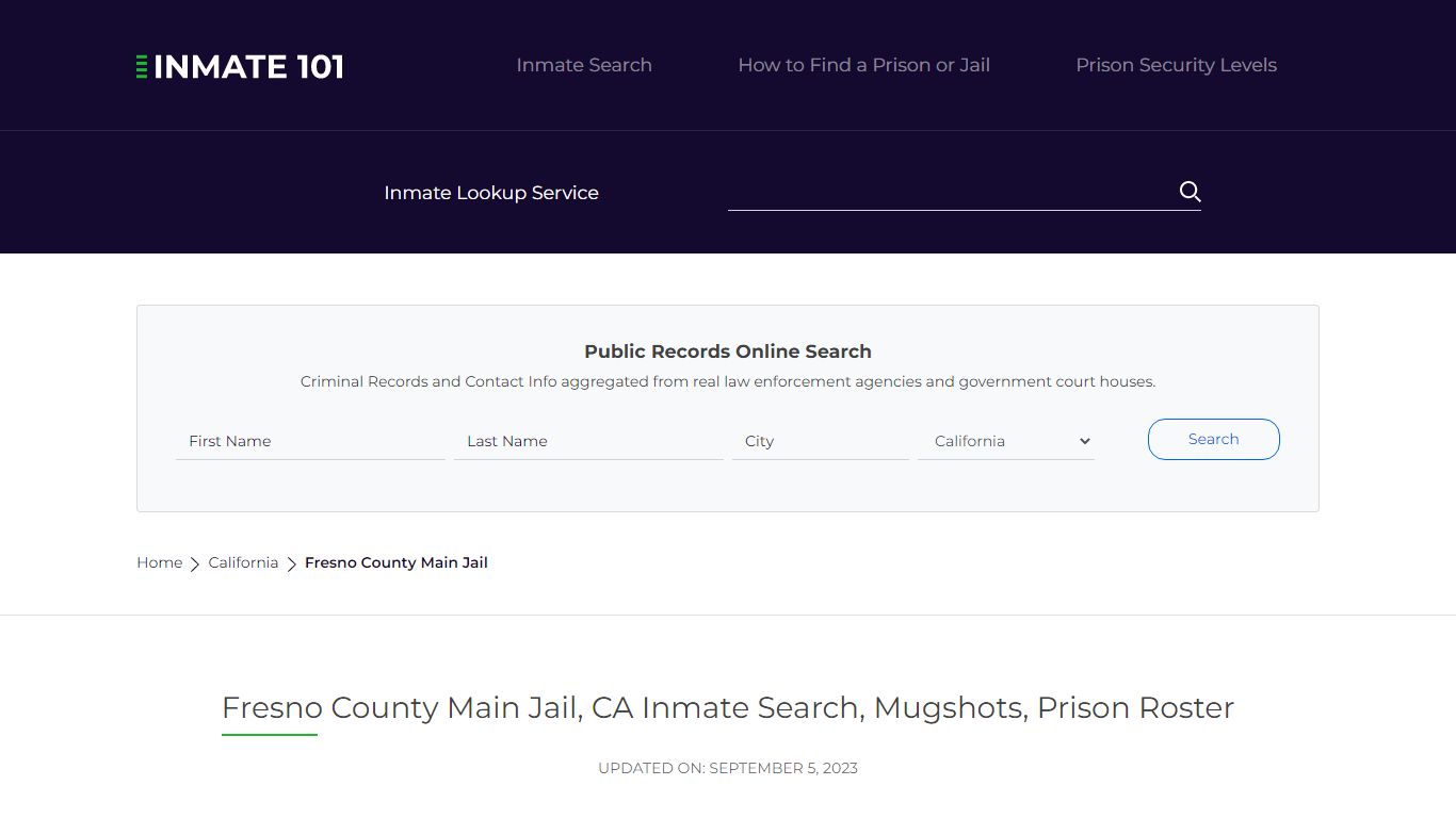 Fresno County Main Jail, CA Inmate Search, Mugshots, Prison Roster
